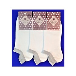 Иваново носки женские укороченные с-1417с белые с люрексом