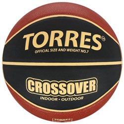 Мяч баскетбольный TORRES Crossover, B32097, PU, клееный, 8 панелей, р. 7