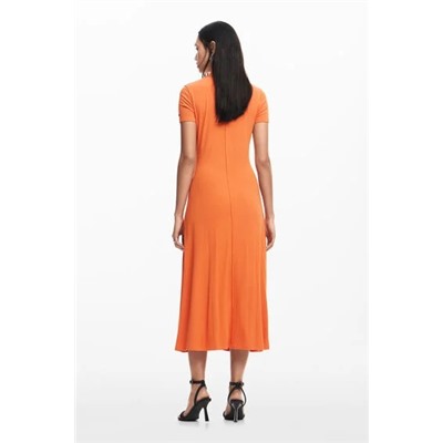 High-neck midi dress