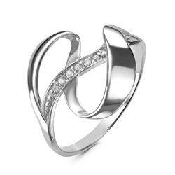 Серебряное кольцо с бесцветными фианитами - 984
