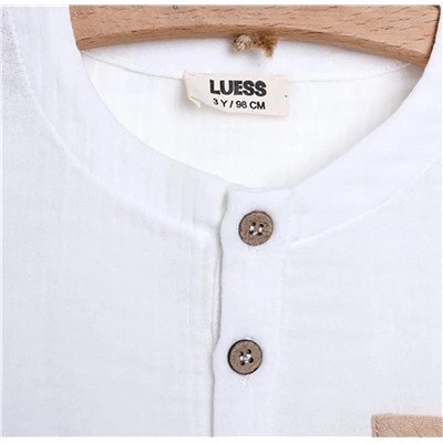 Муслиновая рубашка Luess для мальчиков с карманами и деталями