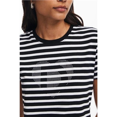 Striped heart T-shirt