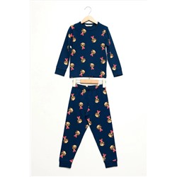 Детский пижамный комплект с узором Katia And Bony Dog Темно-синий