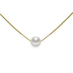 Collar - plata 925 chapada en oro - perlas de agua dulce - Ø de la perla: 8 - 8.5 mm
