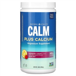 Natural Vitality, Natural Calm Plus Calcium со вкусом малины и лимона, 454 г (16 унций)