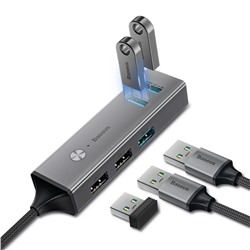 USB - концентратор Baseus Cube HUB Adapter USB (разъемов 5) темно-серый