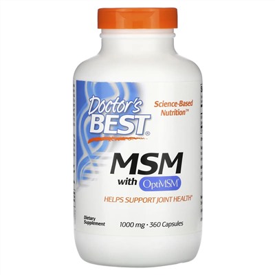 Doctor's Best, МСМ с OptiMSM, 1000 мг, 360 капсул