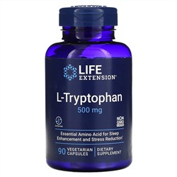 Life Extension, L-триптофан, 500 мг, 90 вегетарианских капсул