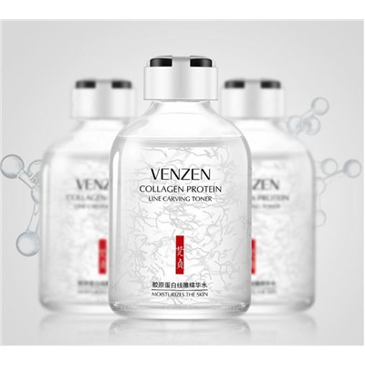 SALE!Venzen, Омолаживающая сыворотка-тонер для лица, с протеинами коллагена, Collagen Protein Line Carving Toner, 50 мл.