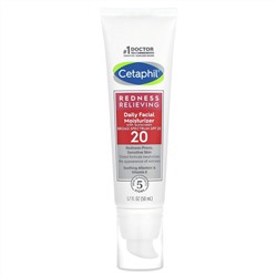 Cetaphil, Redness Relieving, Daily Facial Moisturizer with Sunscreen, SPF 20, Fragrance Free, 1.7 fl oz (50 ml)