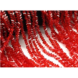 Бусины из циркона (имитация) огранка 4мм цв.красный, 34см, 135 бусин