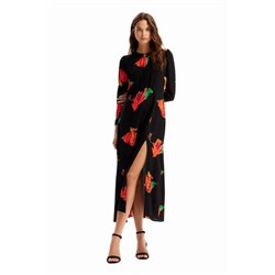 Long floral slit dress