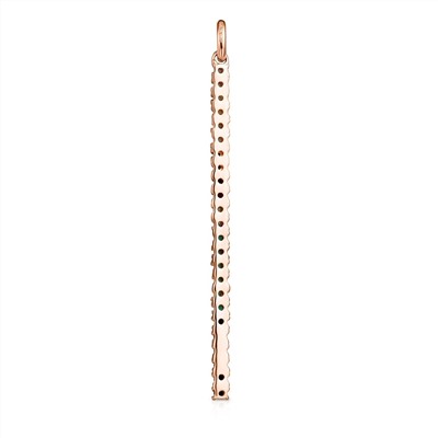 Colgante Straight - plata bañada en oro rosa de 18 kt - zafiro naranja - perla cultivada
