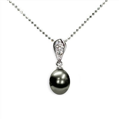 Collar con colgante - plata 925 - perla de agua dulce - Ø de la perla: 8 mm