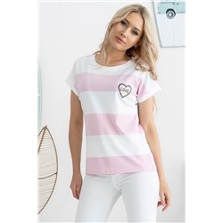 HAJDAN BL1162  белый/розовый блузка