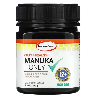 ManukaGuard, Gut Health, мед манука, 400 MGO, 250 г (8,8 унции)