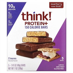 Think !, Батончики с протеином + 150 калорий, Smore's, 5 батончиков, 40 г (1,41 унции) каждый