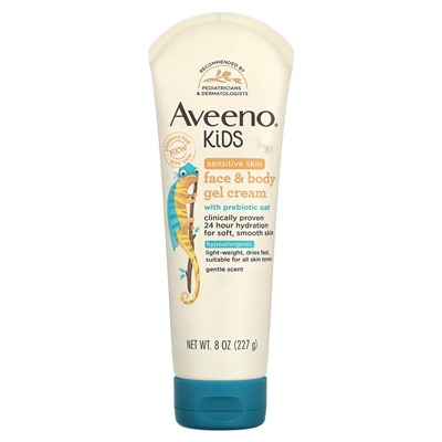 Aveeno, Детский, гель-крем для лица и тела, нежный, 227 г (8 унций)