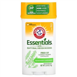 Arm & Hammer, Essentials с натуральными дезодорирующими компонентами, дезодорант, свежий розмарин и лаванда, 71 г (2,5 унции)