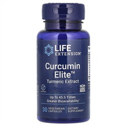 Life Extension, Curcumin Elite, экстракт куркумы, 30 вегетарианских капсул