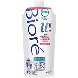 KAO Пенное мыло для душа Biore U Body Wash сливочное с ароматом изысканого букета, 340 мл. сменная упаковка с крышкой