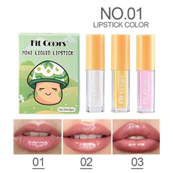 Набор мини блесков для губ Fit Colors 3 шт.х2 мл 01