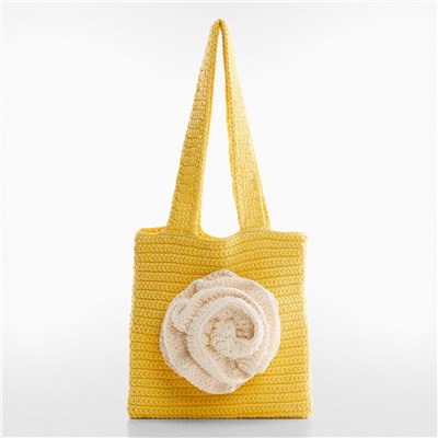 Borsa crochet fiore Jandri - giallo