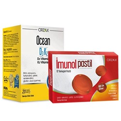 Orzax Ocean D3K2 Damla 20 ml Orzax Imunol Pastil 12 Yumuşak Pastil