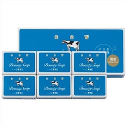 COW BRAND Blue Beauty SOAP Молочное туалетное мыло с ароматом жасмина, подарочный набор 130 гр * 6 шт.