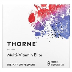 Thorne, Multi-Vitamin Elite, мультивитамины для приема утром и вечером, 2 флакона, по 90 капсул