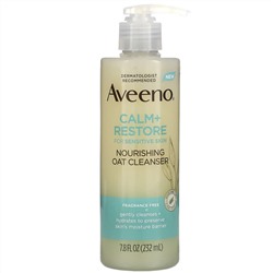 Aveeno, Calm + Restore, Питательное очищающее средство из овса, без отдушек, 7,8 жидких унций (232 мл)