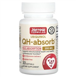 Jarrow Formulas, убихинол QH-Absorb, 200 мг, 30 мягких таблеток