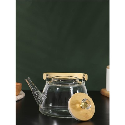 Чайник заварочный стеклянный с металлическим ситом BellaTenero «Эко. Бриллиант», 1 л, 17×15×19 см
