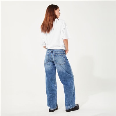 Jeans - corte ancho - 100% algodón - azul denim