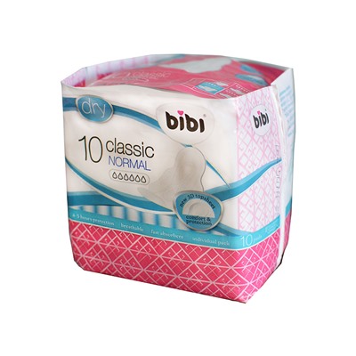 Прокладки женские классические BiBi Classic Normal Dry 10шт (24шт/короб)