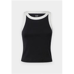 GAP - MOD RIB HALTER CROP - Топ - черный