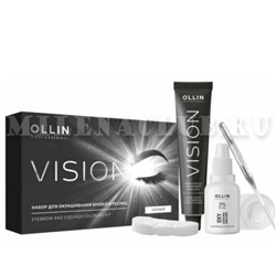 Ollin Крем-краска для бровей и ресниц (черный) набор Vision Set Black