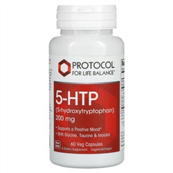 Протокол Фор Лифе Балансе, 5-гидрокситриптофан (5-HTP), 200 мг, 60 вегетарианских капсул