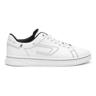 Sneakers Athene - cuero - logo - blanco y negro