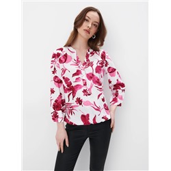 Bluse mit Pflanzenprint