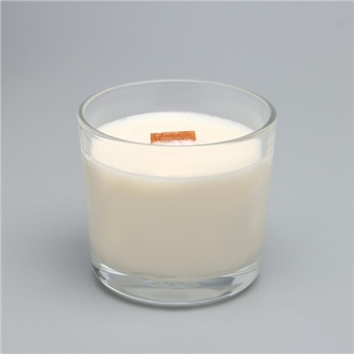 Свеча из соевого воска в стакане с деревянным фитилем "Кокосовый рай", 65 гр