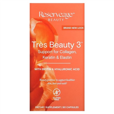 Reserveage Nutrition, Tres Beauty 3, 90 капсул