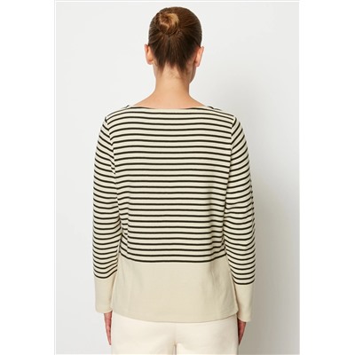 Marc O'Polo - ROUND NECK STRIPED - рубашка с длинными рукавами - темно-синий