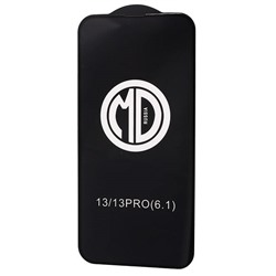 Защитное стекло утолщенное MD iPhone 13/13 Pro/14 6.1" (черный) тех.упаковка