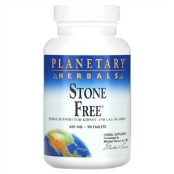 Planetary Herbals, Stone Free, для поддержки почек, 820 мг, 90 таблеток