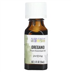 Aura Cacia, чистое эфирное масло, орегано, 15 мл (0,5 жидк. унции)