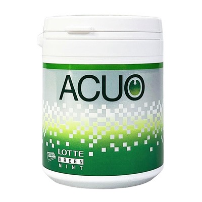 LOTTE Жевательная резинка ACUO Green Mint Зелёная мята 141 гр. банка