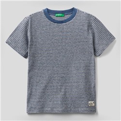 T-Shirt - Baumwolle - Streifenmuster - blau und weiß