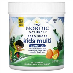 Nordic Naturals, Мультивитамины без сахара, для детей от 4 лет, апельсин и лимон, 120 жевательных мармеладок