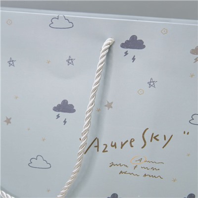 Пакет подарочный (M) "Azure sky cloud", blue (35*33*15)